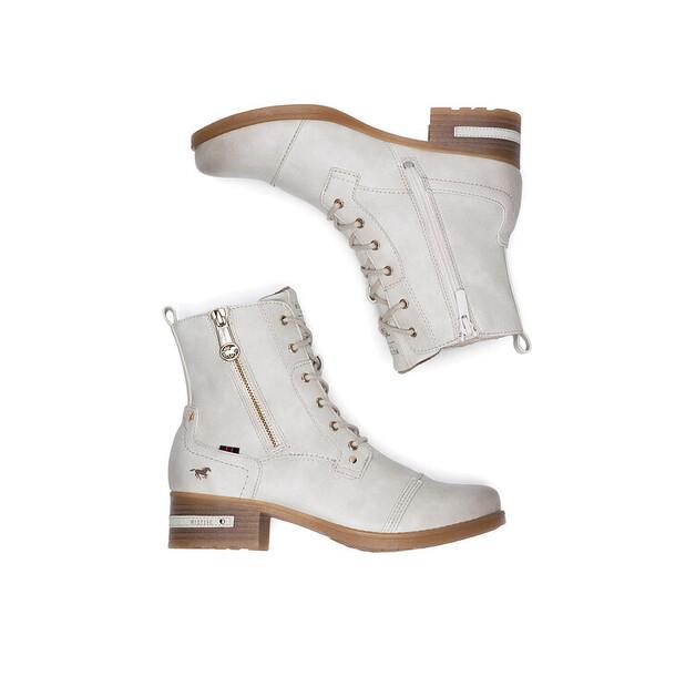 Mustang 1229-513 White Ankle Boots