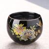 Color Changing Black Clay Dragon Egg Tea Cup Handmade Ceramic Gongfu Teaware Heat Sensitive Master Cup for Tea Ceremony Gift