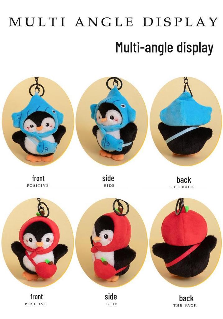 Süßer Winter-Pinguin Plüsch Schlüsselanhänger - Kleiner Rucksack Anhänger Geschenk