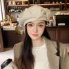 Women S Autumn Winter Rhinestone Beret Newsboy Hat Face Slimming Vintage Literary Cap