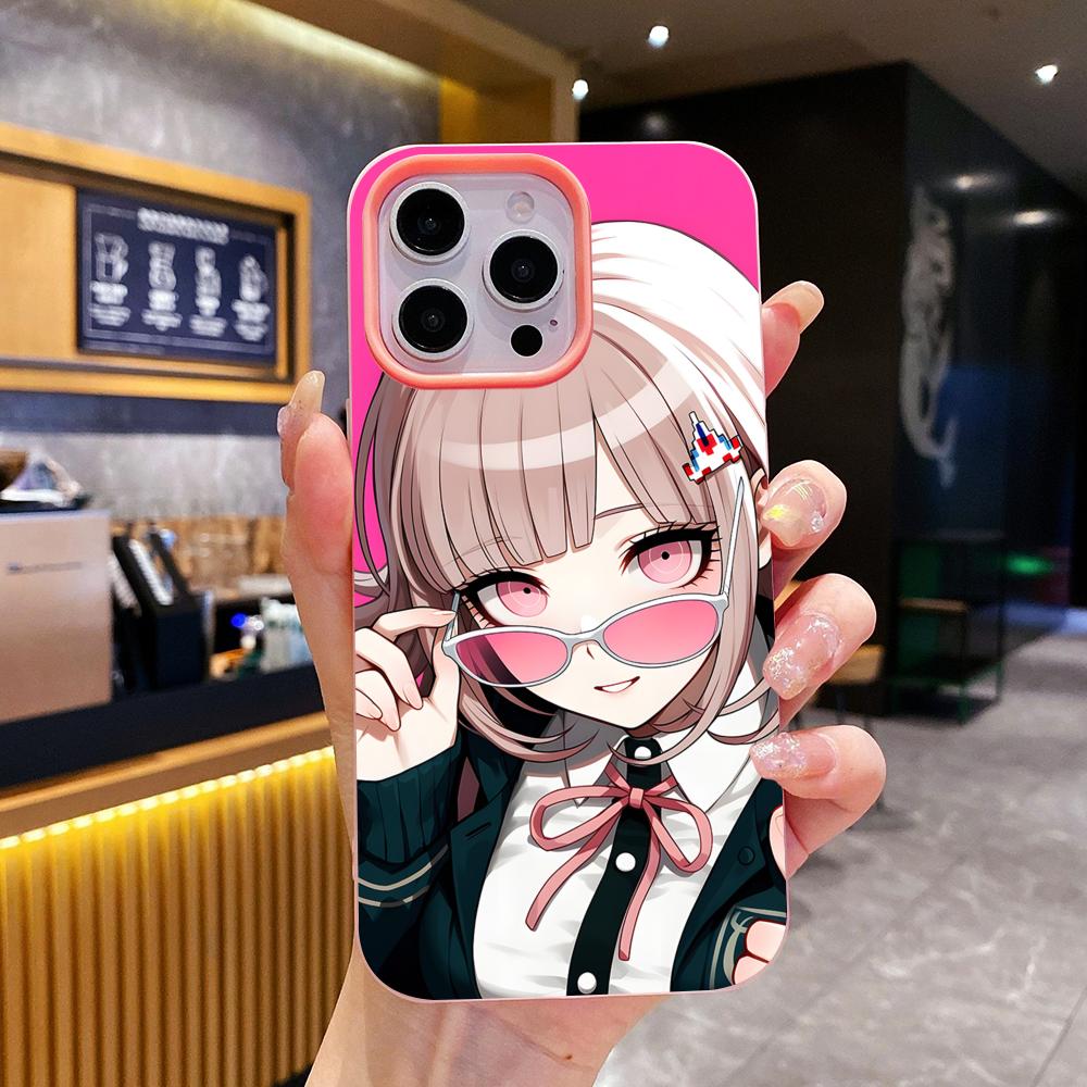 Danganronpa Chiaki Nanami Phone Case for iPhone 17 16 15 14 13 12 11 Air Pro Max Plus Jelly Double layer Pink Cover