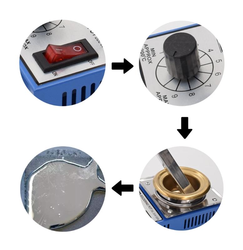 High Temperature Resistant 150W Melting Furnace Stove Tin Pots Tool for Electronics Safe & Efficient Soldering 200-450℃