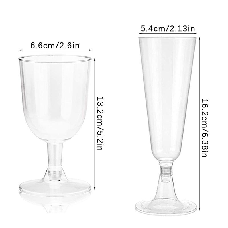 1/10Pcs Plastic Disposable Clear Champagne Cocktail Glasses Wine Cups Birthday Party Wedding Anniversary Festival Drinkware