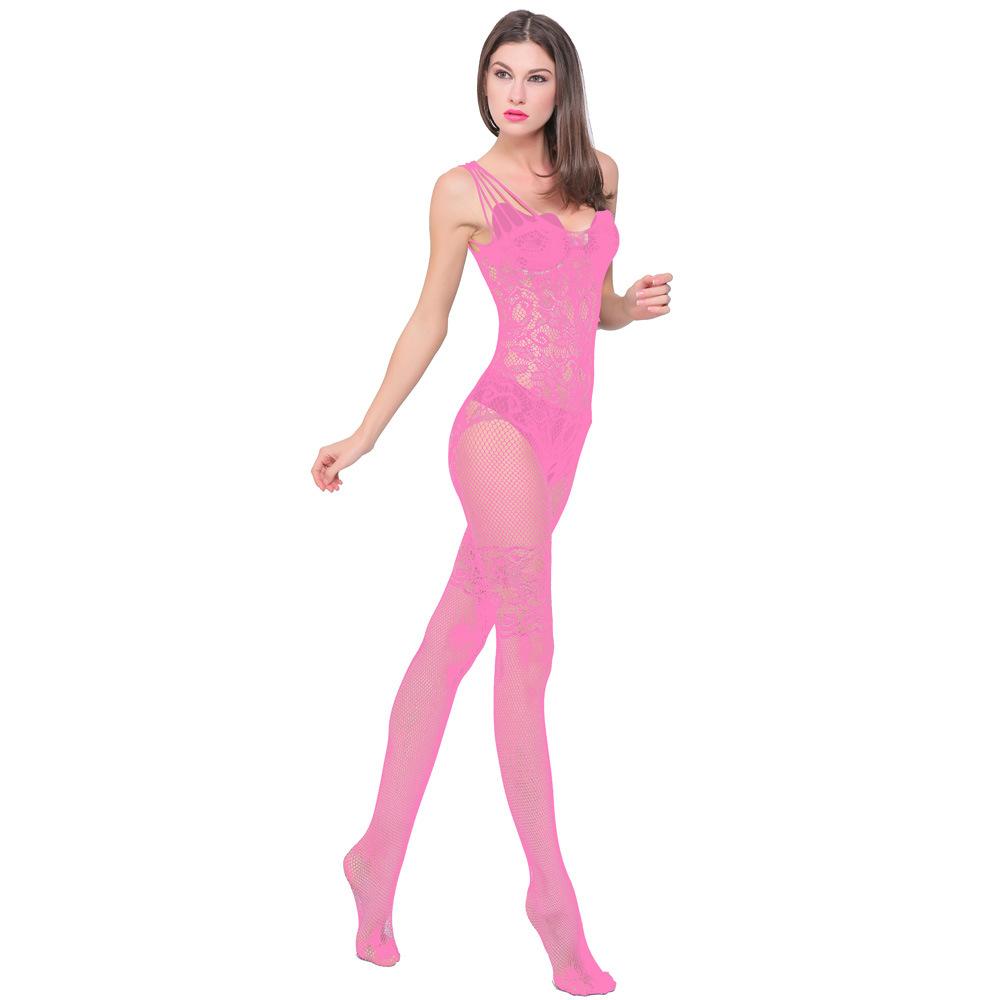 Sex Underwear Suspender Sexy Black Reality Hollow One-piece Mesh Stockings Jacquard Mesh