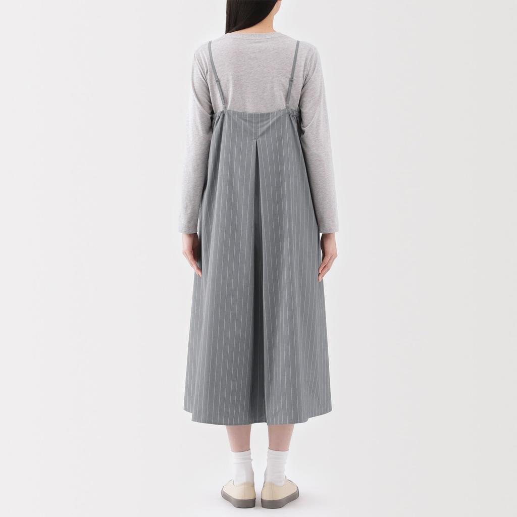 MUJI Broad Camisole Gray Size BC2L9A5S Women's Quick-Drying Dress, Stripe, L,