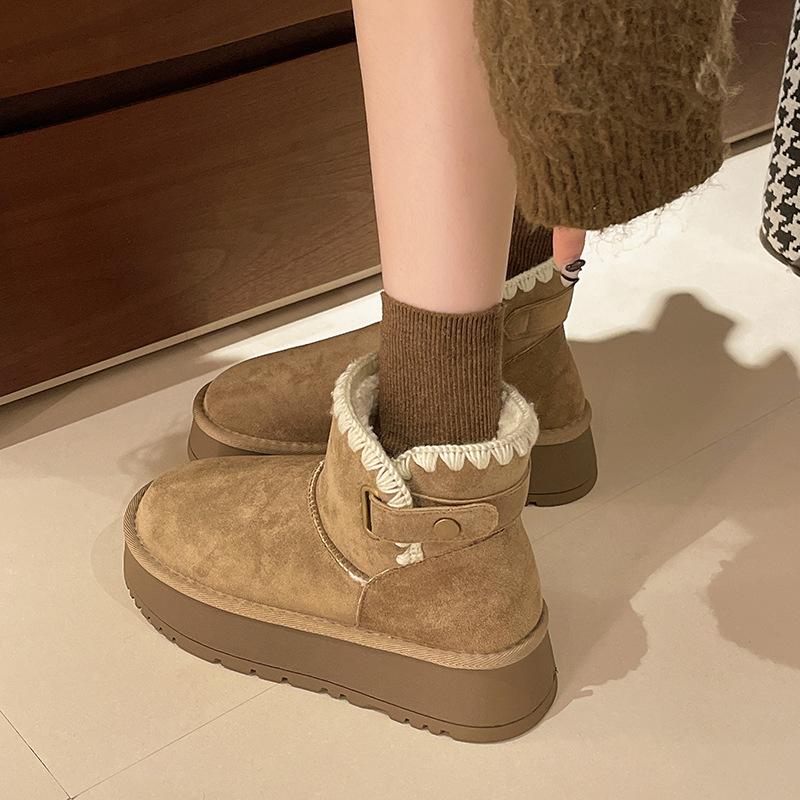 [Fanfna] thick-soled snow boots women's 2025 winter new women's short boots piled and thickened warm Northeast cotton shoes