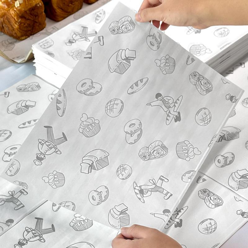 500Pcs Oil-Absorbing Kitchen Oil-Proof Wax Paper Fries Fried Chicken Oil-Absorbing Paper Bread Bake Separating Pad Paper