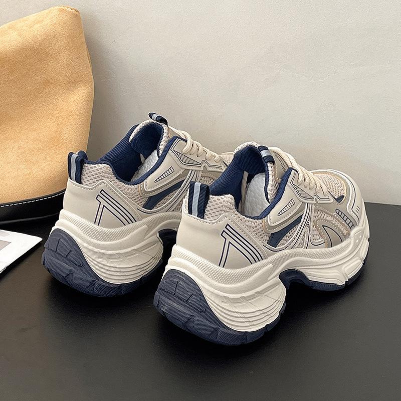 Thick-soled dad shoes women's spring and autumn 2025 new versatile small muffin thick-soled heightening casual sports shoes trend
