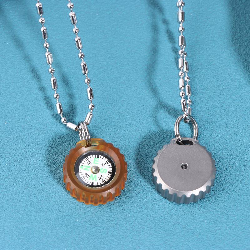 3in1 PEI Compass Pendant Necklace EDC Directional Outdoor Tool Portable for Adventure Gear