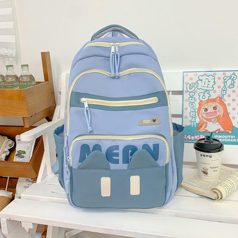 New Foreign Trade Student Schoolbag Contrasting Colors Ins Mori Cute Casual Backpack Simple Large Capacity Fashion Backpack