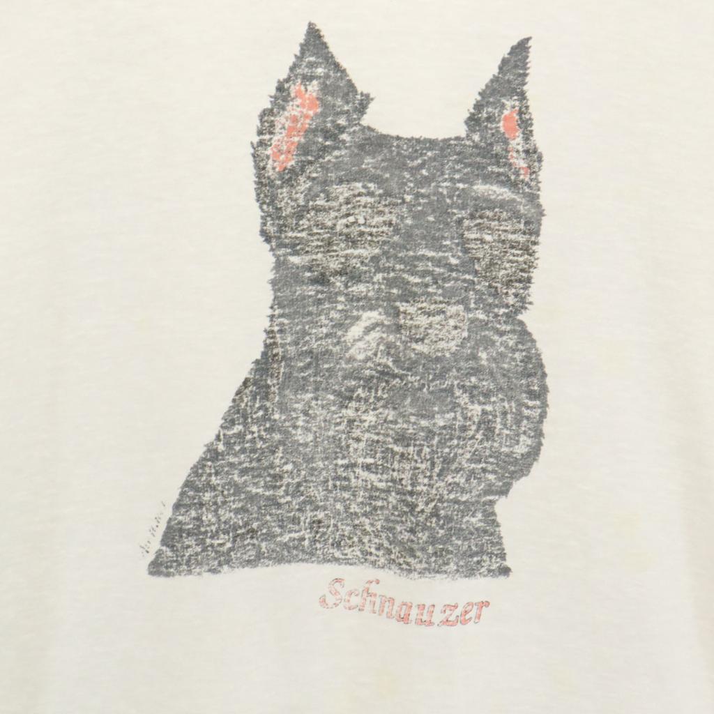 FRUIT OF THE LOOM BEST 90s Old Schnauzer Print Short Sleeve T-shirt Men's Used