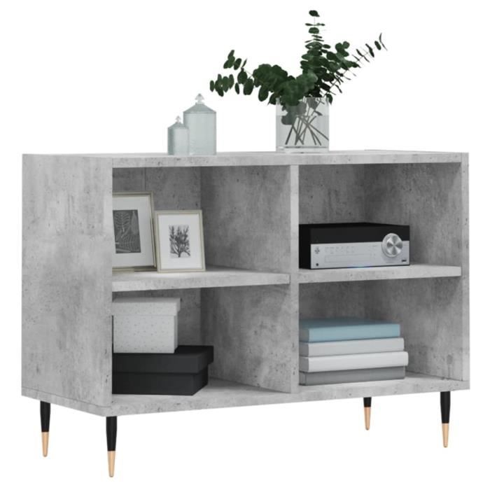 VidaXL Meuble TV gris béton 69,5x30x50 cm bois d'ingénierie 826960