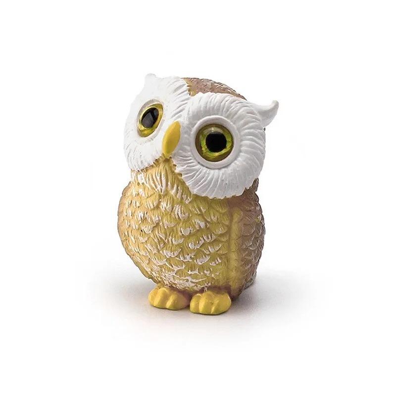 Miniature Cartoon Simulation Owl Figurine Realistic Resin Bird Decoration Cute Kawaii Collectible Home Desktop Figurines