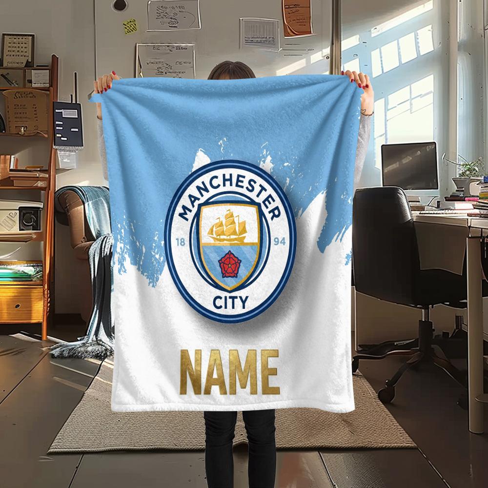 Custom Name MCFC Flannel Blanket, High Quality Comfortable for All Seasons, Home Decor, Warmth and Comfort
