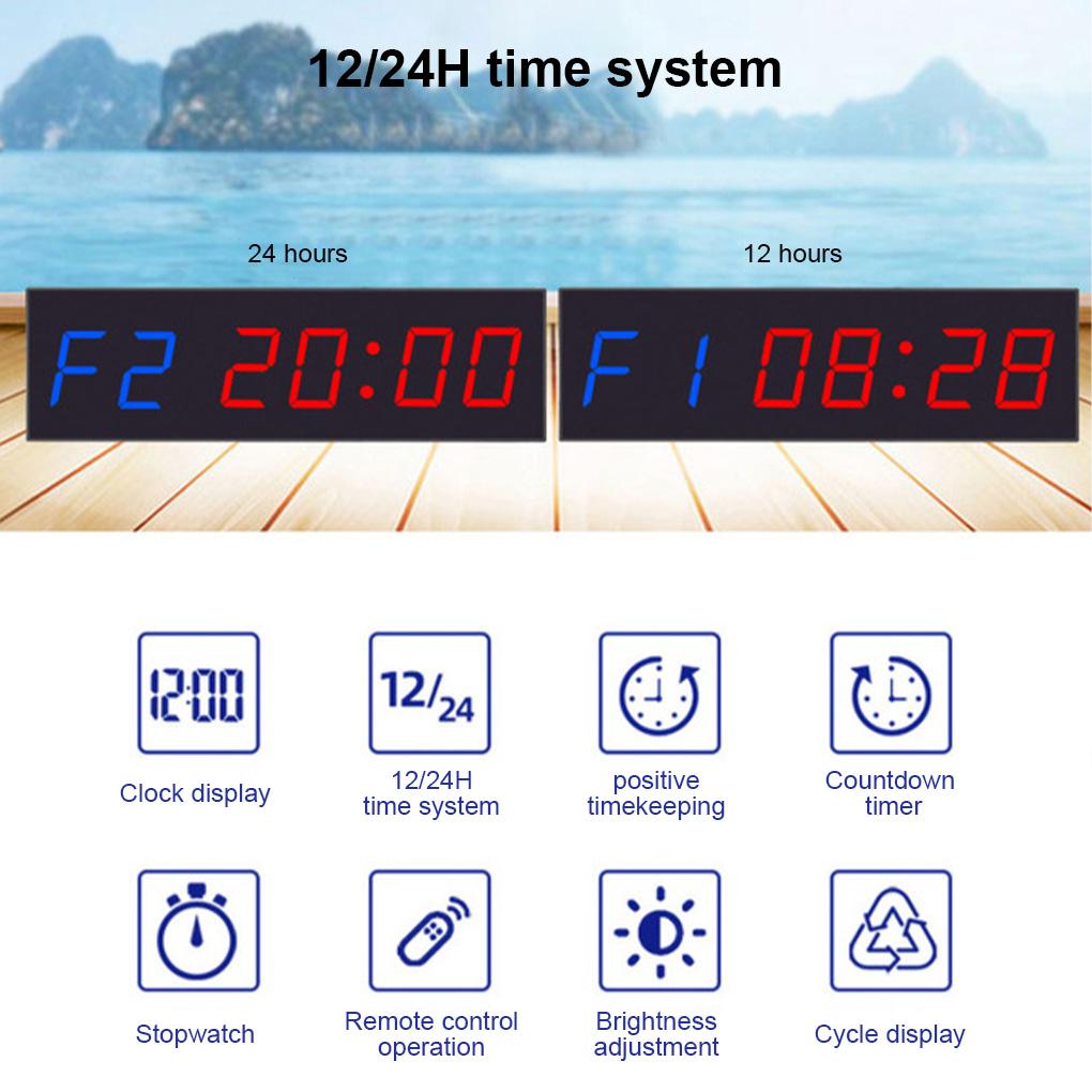 UK Plug Gym Fitness Timer Accurate Clock Digital Display Countdown Remote Control Exercising Stopwatch Classroom