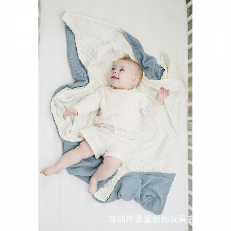 Soft Cotton Muslin Baby Blanket 3-Layer Breathable Swaddle Stroller Crib Car Seat Comfort Soothing Wrap