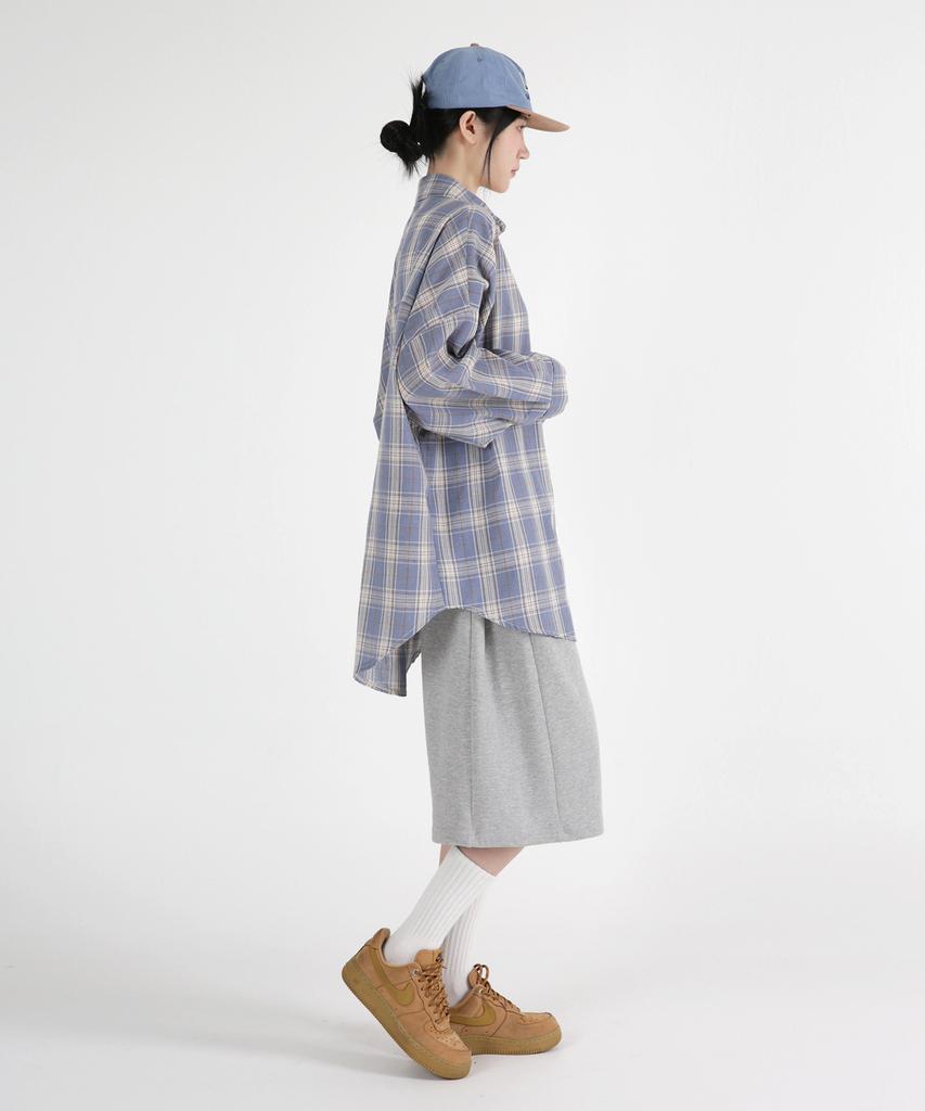 UMM Women'S Pocket Oversized Check Shirt 2 Colors