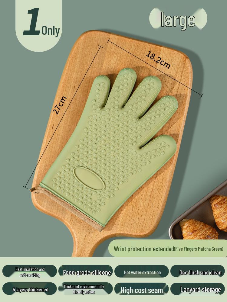 Heat-Resistant Silicone Oven Gloves - Anti-Scald, High-Temp Safe for Baking & Microwave Use