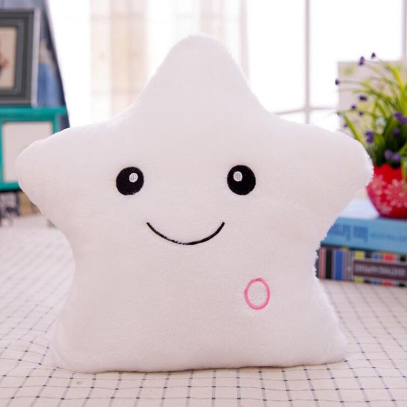 Luminous Pillow Star Cushion Colorful Glowing Pillow Plush Doll Star Heart Bear Paw Led Light Toys For Girl Kids Christmas Gifts