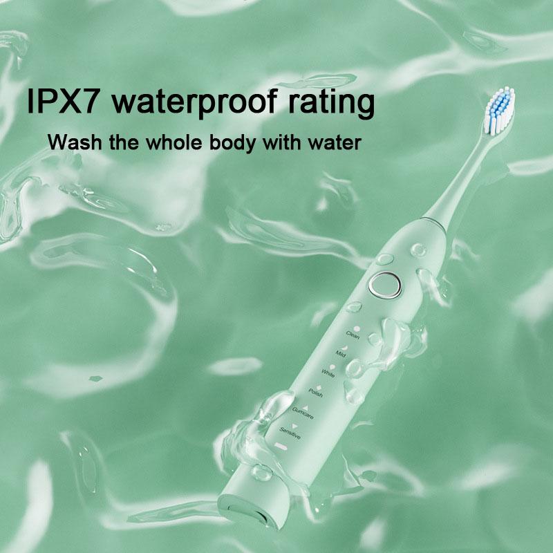 Smart Sonic Electric Toothbrush Teeth Whitening Ultrasonic Vibration Oral Cleaner Tooth Care IPX7 Waterproof Replacement Heads