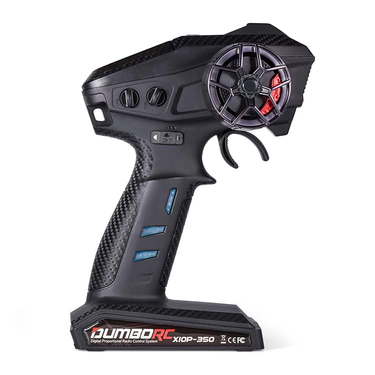 DUMBORC X10P-350 2.4G 10-Channel Transmitter, Technically Approved, for RC Cars, Boats, and Tanks, with 350M Long-Range Control, Ergonomic Design,