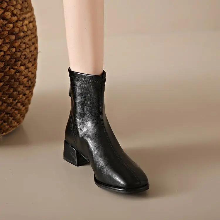 Spring 2025 Autumn Booties New In Female Short Shoes Pu Comfortable and Elegant Trend Y2k On Promotion Boot Women's Ankle Boots