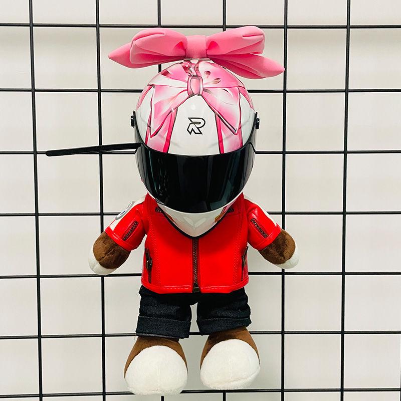 FiK Bow-tied Helmet, Pink Female Motorcycle Doll Helmet, Toy Model, Pet Motorcycle