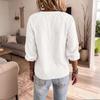 Women's Bohemian Lace Trim Cotton Linen Long Sleeve Blouse with Sleeves for Vacation Beach