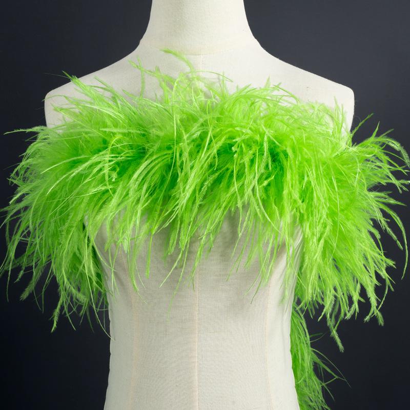 5-Layer Color Encrypted Bold Ostrich Feather Strip Latin Dance Dress Fashion Diy Handmade Clothing Accessories