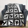 Black And White Raven Pattern Home Customize Your Name Blankets Soft And Cozy Lightweight For Yearround Use Perfect For Picnics Sofa Office Bed Living