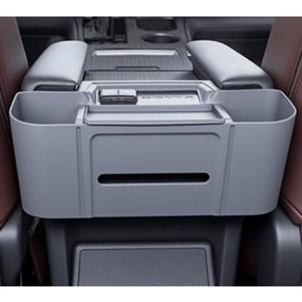 Rear Storage Tray Armrest Organizer Car Interior Storage Plastic Construction Flat Cover Stand Type Easy Installation