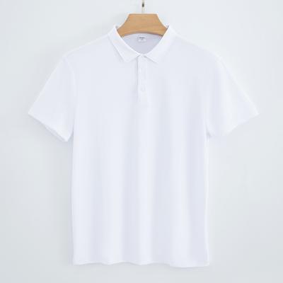 180g Cotton Cover Wire Polo Shirt Solid Color T-shirt Short-sleeved Top Summer Thin Shirt Collar Men's Polo Shirt