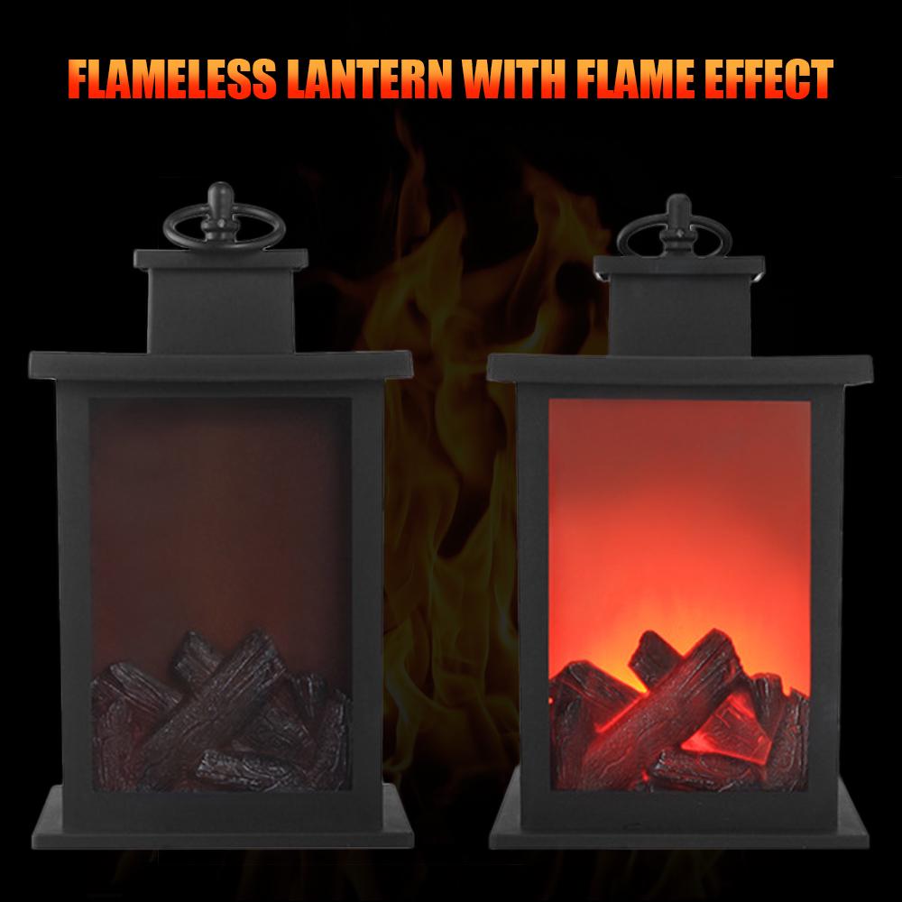 Decorative Fireplace Lantern Tabletop Flameless LED Lantern Hanging Lantern For Indoor Outdoor