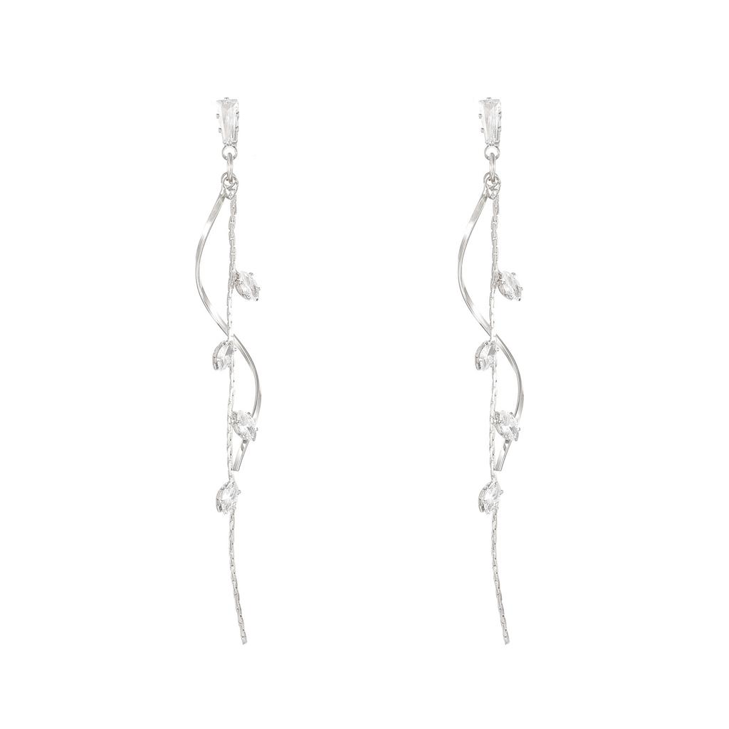 Long Chain Irregular Line Earclip Without Hole Earring for Women Simple Fake Piercing Earcuff Ear Accessories Zircon Party Gift