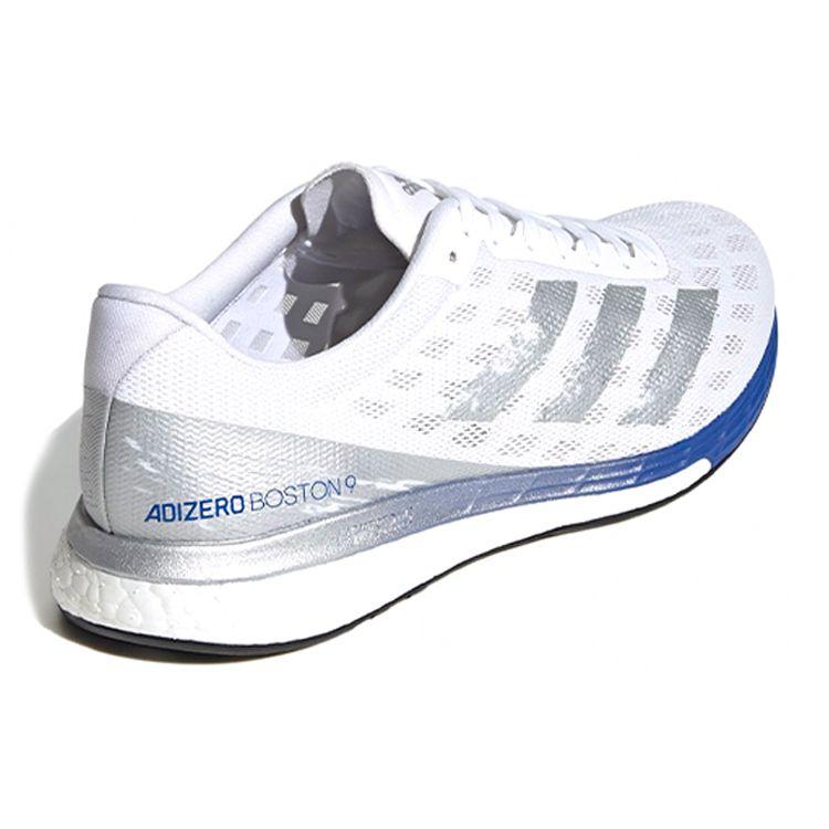 adidas Adizero Boston 9 Silver Metallic Royal Blue Men Sneakers White Footwear-White EG4672