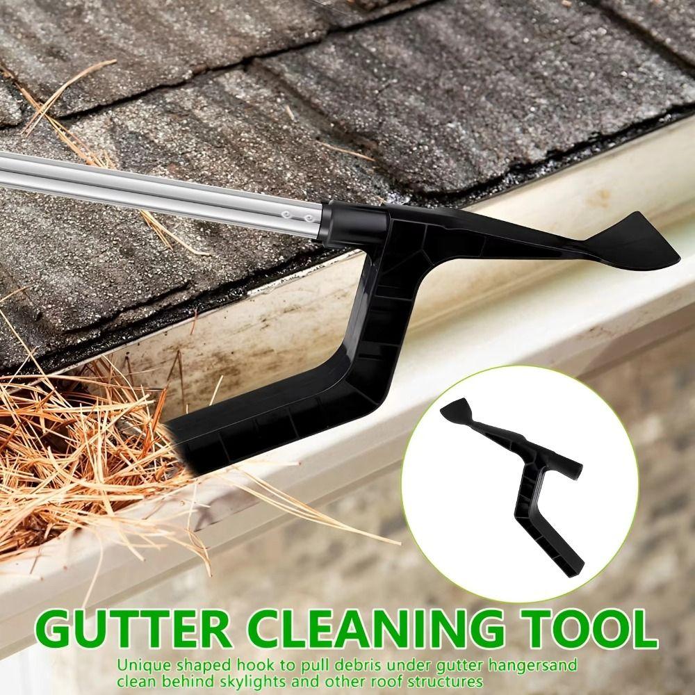 Telescopic Portable Gutter Cleaning Brush Leaf Roofing Detachable Guard  Clean Behind Skylights