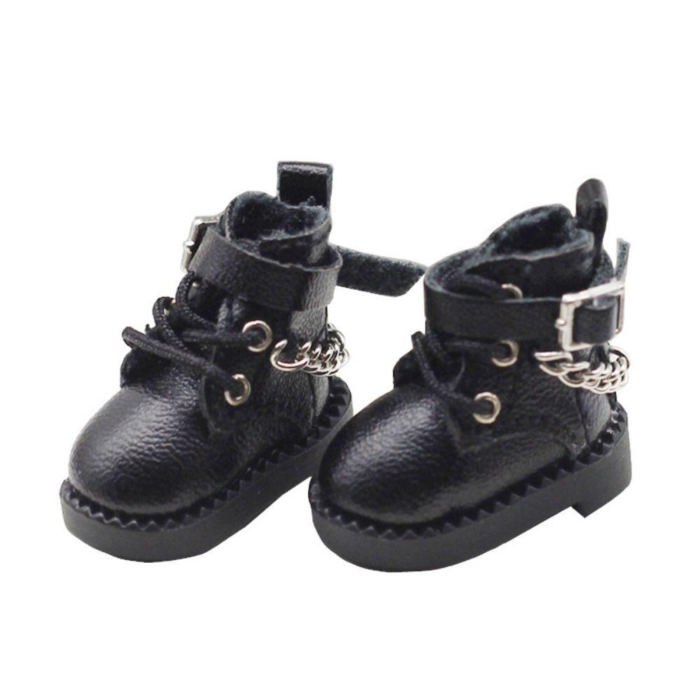 1 Pair Mini OB11 Doll Shoes Chain Boots 1/12 Bjd Doll Shoes Cute Bjd Doll Chain Shoes  Kids Gifts