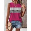 Summer color splicing 3D printing women's fashionable O-neck vest