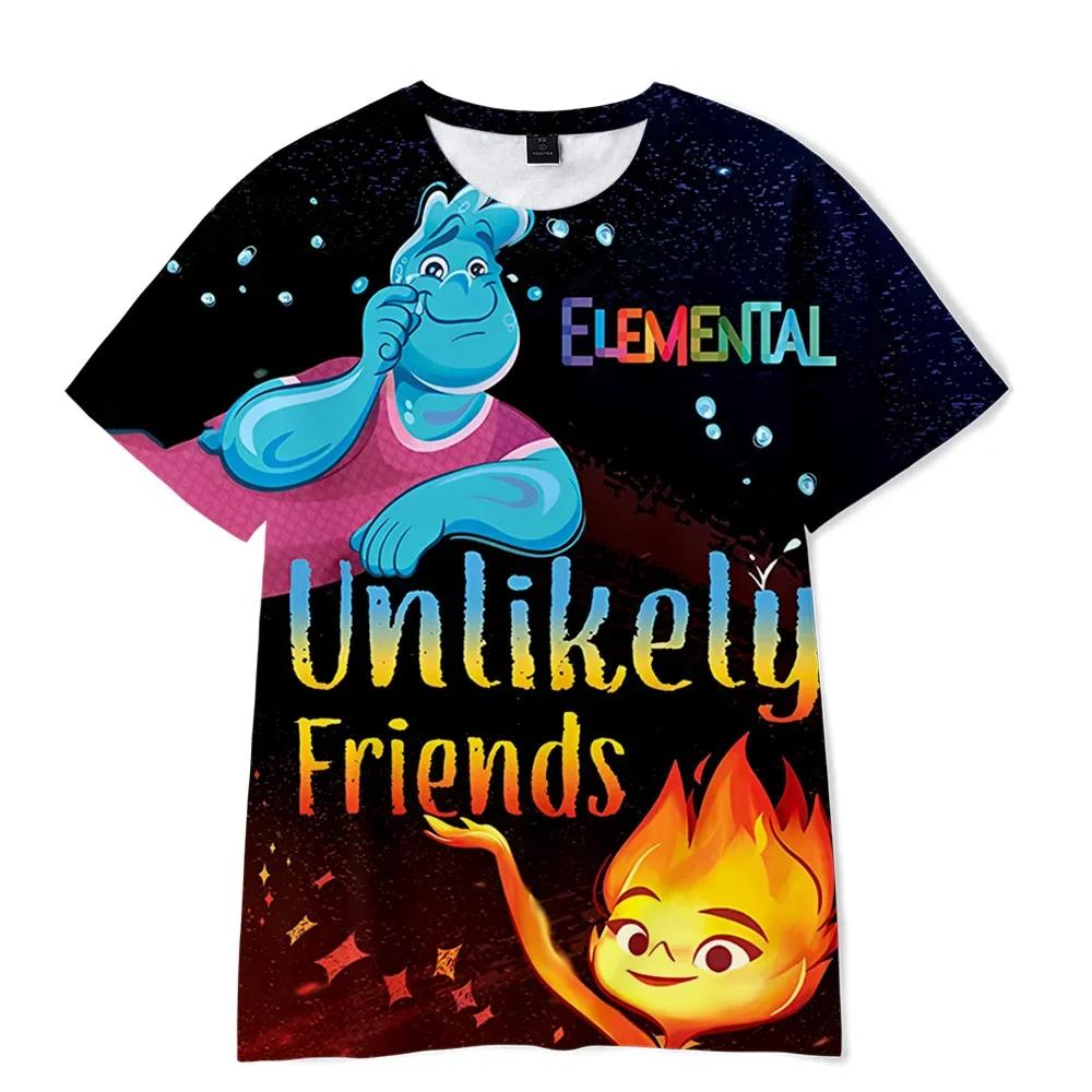 Maglietta Anime Elementale Per Bambini Adulti Magliette Manica Corta Maglietta Carina Ragazzi Ragazze Top Abbigliamento