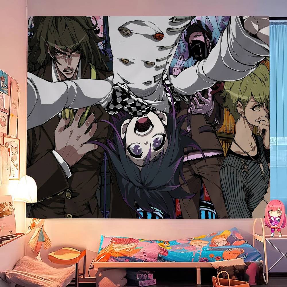 Anime Gra Danganronpa Wisząca Bohemian Tapiseria Bohemian Tapiserie Ścienne Mandala Kawaii Wystrój Pokoju