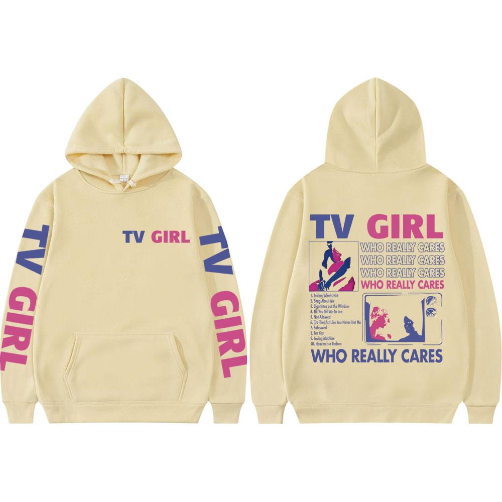 Pop Band TV Girl Who Really Cares Album Print  Hoodies Rock Hooded Sweatshirts Men Women Clothing Y2k Fashion Pullovers