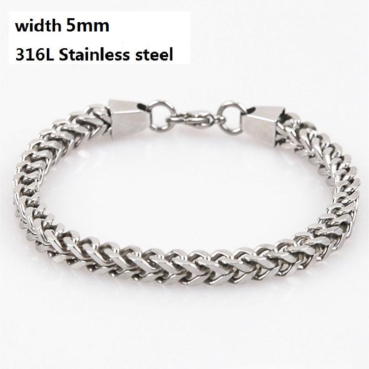 316L Stainless Steel Cuban Chain Bracelet for Men Women Figaro Vintage Metal Viking Kpop Pulseras Emo Cute Luxury Jewelry Gift
