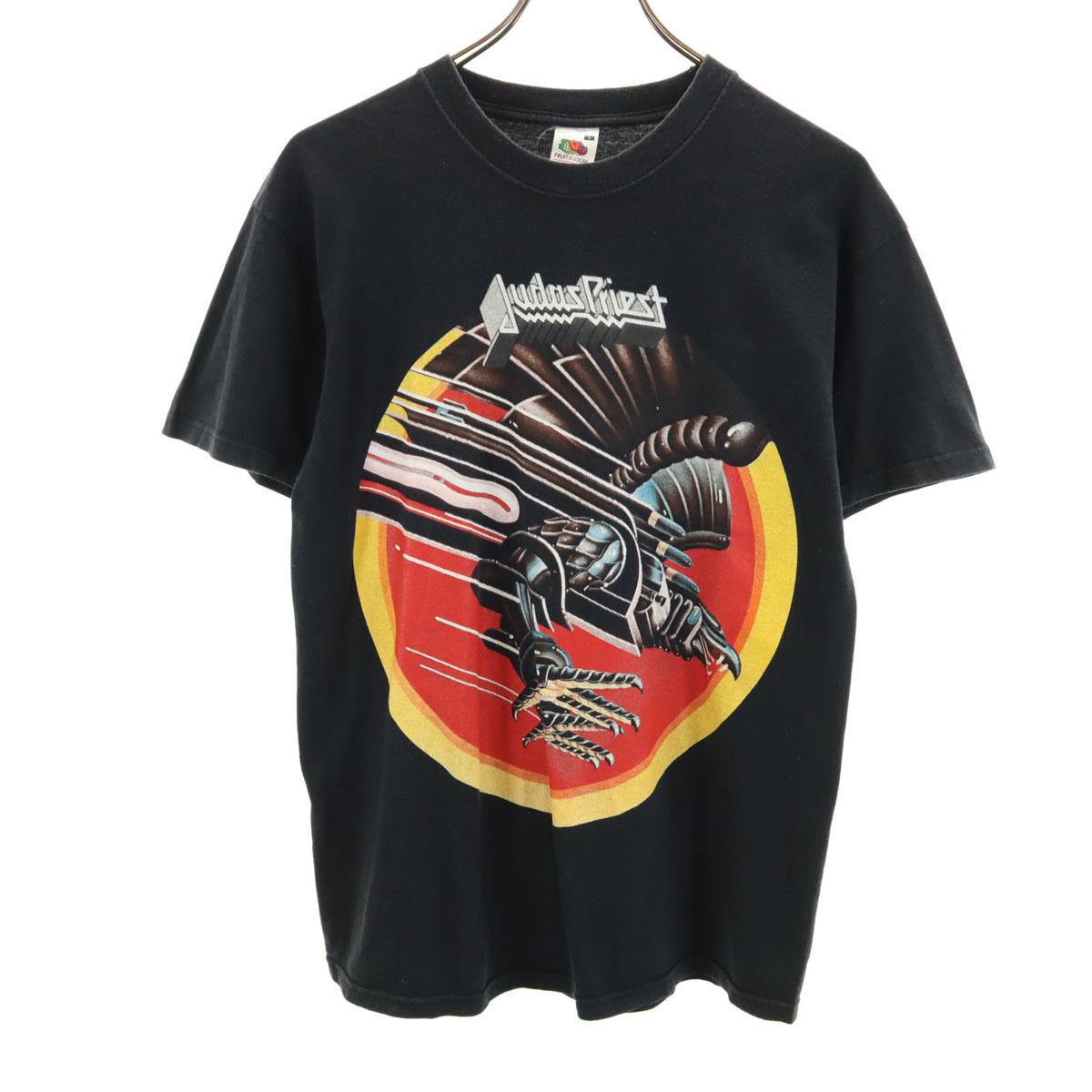 

FRUIT OF THE LOOM Футболка с коротким рукавом S черная Футболка группы Judas Priest Мужская Б/У