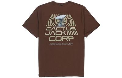X Travis Scott Crew Neck Casual T-Shirt Men's Dark Red DM1286-259