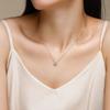 Minimalist Sterling Pendant Necklace With Moissanite Stone Elegant Chain Women Daily Wear Jewelry