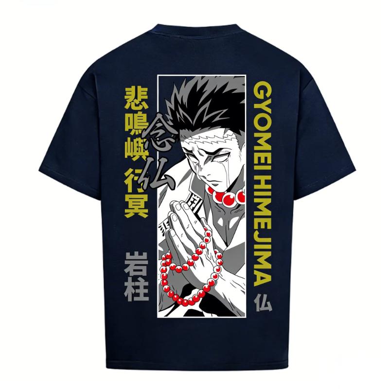 Demon Slayer Gyomei Himejima Anime T Shirt Men Women Casual Cotton Short Sleeve Tee Tops 2026 Summer Graphic Print Streetwear