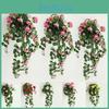 Vibrant 75cm Artificial Begonia Hydrangea Flower Fake Vine For Stunning Wall Decor