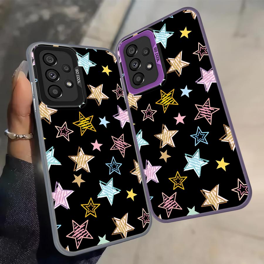 Star Pattern Art Phone Cover Case for Samsung Galaxy A15 A16 A21s A23 A24 A25 A13 A14 A31 A35 A26 A12 A34 A17 A20s