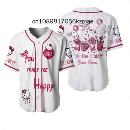 New Hello Kitty cute personalized cartoon print shirt for outdoor men