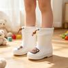Kids Rain Boots Girls Baby Non-Slip Strap Waterproof Cute Bear Cartoon Tightening Strap Comfortable Rubber Booties for Children